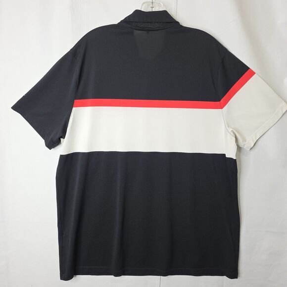 NIKE GOLF Polo Dri-FIT Black Red White Mens Standard Performance Shirt  XL - Picture 2 of 6